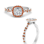 Load image into Gallery viewer, infinity-cushion-halo-diamond-engagement-ring-with-orange-sapphire-in-white-gold-FD9126CURGSAORANGLE3-NL-WG_361157f3-c445-477d-98e4-021dfca8618e?v=1757924891