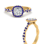 Load image into Gallery viewer, infinity-cushion-halo-diamond-engagement-ring-with-sapphire-in-yellow-gold-FD9126CURGSABLANGLE3-NL-YG_028416f5-0498-47e3-b62b-2d0a2e0408f0?v=1757924891