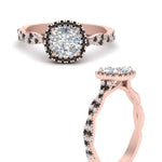 Load image into Gallery viewer, infinity-cushion-halo-engagement-ring-with-black-diamond-in-rose-gold-FD9126CURGBLACKANGLE3-NL-RG_6264601d-d419-4621-8ffa-5ee4b857c02f?v=1757924891