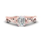 Load image into Gallery viewer, infinity-daisy-floral-emerald-cut-black-diamond-engagement-ring-in-rose-gold-FD9986EMRGBLACK-NL-RG