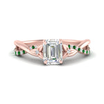 Load image into Gallery viewer, infinity-daisy-floral-emerald-cut-emerald-engagement-ring-in-rose-gold-FD9986EMRGEMGR-NL-RG