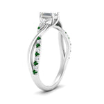 Load image into Gallery viewer, infinity-daisy-floral-emerald-cut-emerald-engagement-ring-in-white-gold-FD9986EMRGEMGR-NL-WG
