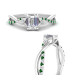 Load image into Gallery viewer, infinity-daisy-floral-emerald-cut-emerald-engagement-ring-in-white-gold-FD9986EMRGEMGR-NL-WG