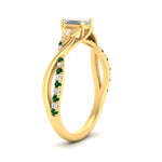 Load image into Gallery viewer, infinity-daisy-floral-emerald-cut-emerald-engagement-ring-in-yellow-gold-FD9986EMRGEMGR-NL-YG