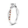 Load image into Gallery viewer, infinity-daisy-floral-emerald-cut-orange-sapphire-engagement-ring-in-white-gold-FD9986EMRGSAOR-NL-WG