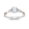 Load image into Gallery viewer, infinity-daisy-floral-emerald-cut-orange-sapphire-engagement-ring-in-white-gold-FD9986EMRGSAOR-NL-WG
