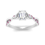 Load image into Gallery viewer, infinity-daisy-floral-emerald-cut-pink-sapphire-engagement-ring-in-white-gold-FD9986EMRGSADRPI-NL-WG