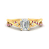 Load image into Gallery viewer, infinity-daisy-floral-emerald-cut-pink-sapphire-engagement-ring-in-yellow-gold-FD9986EMRGSADRPI-NL-YG