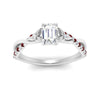 Load image into Gallery viewer, infinity-daisy-floral-emerald-cut-ruby-engagement-ring-in-white-gold-FD9986EMRGRUDR-NL-WG