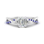 Load image into Gallery viewer, infinity-daisy-floral-emerald-cut-sapphire-engagement-ring-in-white-gold-FD9986EMRGSABL-NL-WG