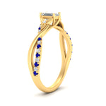 Load image into Gallery viewer, infinity-daisy-floral-emerald-cut-sapphire-engagement-ring-in-yellow-gold-FD9986EMRGSABL-NL-YG
