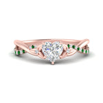 Load image into Gallery viewer, infinity-daisy-floral-heart-shaped-emerald-engagement-ring-in-rose-gold-FD9986HTRGEMGR-NL-RG