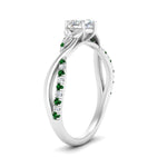 Load image into Gallery viewer, infinity-daisy-floral-heart-shaped-emerald-engagement-ring-in-white-gold-FD9986HTRGEMGR-NL-WG