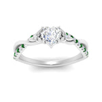 Load image into Gallery viewer, infinity-daisy-floral-heart-shaped-emerald-engagement-ring-in-white-gold-FD9986HTRGEMGR-NL-WG