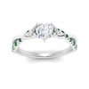 Load image into Gallery viewer, infinity-daisy-floral-heart-shaped-emerald-engagement-ring-in-white-gold-FD9986HTRGEMGR-NL-WG