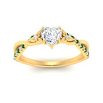 Load image into Gallery viewer, infinity-daisy-floral-heart-shaped-emerald-engagement-ring-in-yellow-gold-FD9986HTRGEMGR-NL-YG