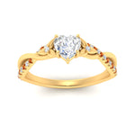 Load image into Gallery viewer, infinity-daisy-floral-heart-shaped-orange-sapphire-engagement-ring-in-yellow-gold-FD9986HTRGSAOR-NL-YG
