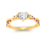 Load image into Gallery viewer, infinity-daisy-floral-heart-shaped-pink-sapphire-engagement-ring-in-yellow-gold-FD9986HTRGSADRPI-NL-YG