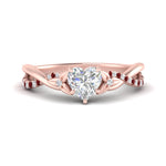 Load image into Gallery viewer, infinity-daisy-floral-heart-shaped-ruby-engagement-ring-in-rose-gold-FD9986HTRGRUDR-NL-RG