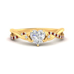 Load image into Gallery viewer, infinity-daisy-floral-heart-shaped-ruby-engagement-ring-in-yellow-gold-FD9986HTRGRUDR-NL-YG