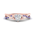Load image into Gallery viewer, infinity-daisy-floral-heart-shaped-sapphire-engagement-ring-in-rose-gold-FD9986HTRGSABL-NL-RG
