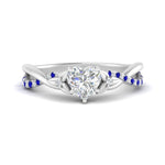 Load image into Gallery viewer, infinity-daisy-floral-heart-shaped-sapphire-engagement-ring-in-white-gold-FD9986HTRGSABL-NL-WG