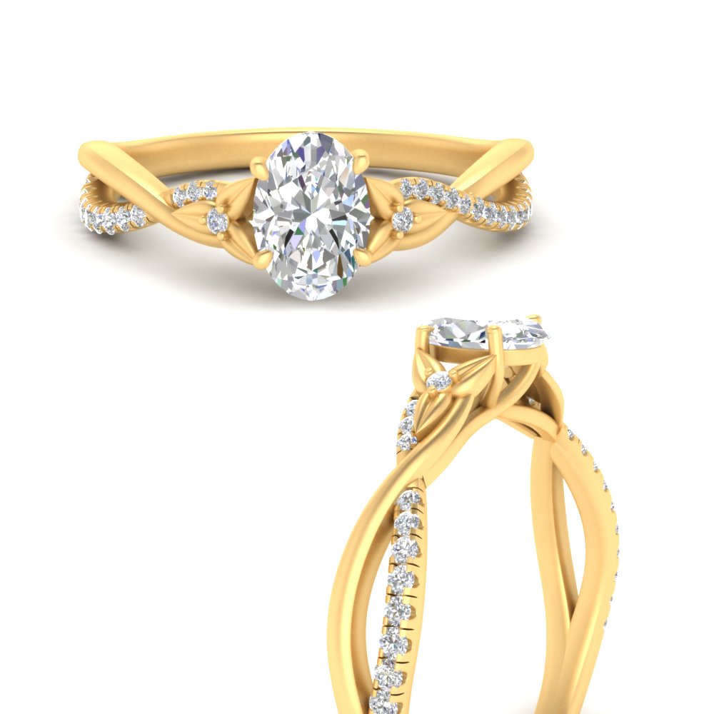Oval Shaped Infinity Daisy Floral Engagement Ring – Fascinating Diamonds