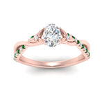 Load image into Gallery viewer, infinity-daisy-floral-oval-shaped-emerald-engagement-ring-in-rose-gold-FD9986OVRGEMGR-NL-RG