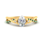 Load image into Gallery viewer, infinity-daisy-floral-oval-shaped-emerald-engagement-ring-in-yellow-gold-FD9986OVRGEMGR-NL-YG
