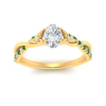 Load image into Gallery viewer, infinity-daisy-floral-oval-shaped-emerald-engagement-ring-in-yellow-gold-FD9986OVRGEMGR-NL-YG