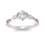 Load image into Gallery viewer, infinity-daisy-floral-oval-shaped-orange-sapphire-engagement-ring-in-white-gold-FD9986OVRGSAOR-NL-WG