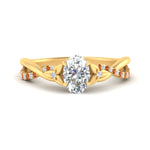 Load image into Gallery viewer, https://cdn.fascinatingdiamonds.com/Website+Fancy+Images/Infinity+Daisy+Floral+Oval+Shaped+Orange+Sapphire+Lab+Diamond+Engagement+Ring+In+18K+Yellow+Gold-FD9986R-5