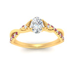 Load image into Gallery viewer, infinity-daisy-floral-oval-shaped-pink-sapphire-engagement-ring-in-yellow-gold-FD9986OVRGSADRPI-NL-YG
