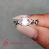 Load image into Gallery viewer, infinity-daisy-floral-oval-shaped-ruby-engagement-ring-in-white-gold-FD9986OVRGRUDR-NL-WG