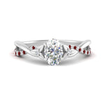 Load image into Gallery viewer, infinity-daisy-floral-oval-shaped-ruby-engagement-ring-in-white-gold-FD9986OVRGRUDR-NL-WG