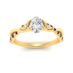 Load image into Gallery viewer, infinity-daisy-floral-oval-shaped-ruby-engagement-ring-in-yellow-gold-FD9986OVRGRUDR-NL-YG