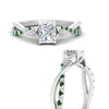 Load image into Gallery viewer, infinity-daisy-floral-radiant-cut-emerald-engagement-ring-in-white-gold-FD9986RARGEMGR-NL-WG