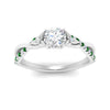 Load image into Gallery viewer, infinity-daisy-floral-round-cut-emerald-engagement-ring-in-white-gold-FD9986RORGEMGR-NL-WG