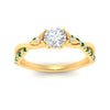 Load image into Gallery viewer, infinity-daisy-floral-round-cut-emerald-engagement-ring-in-yellow-gold-FD9986RORGEMGR-NL-YG