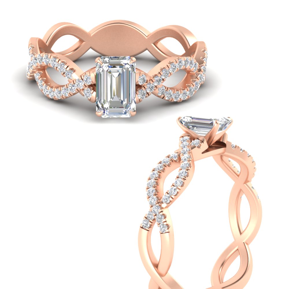 Emerald Cut Infinity Twist Luxe Engagement Ring – Fascinating Diamonds
