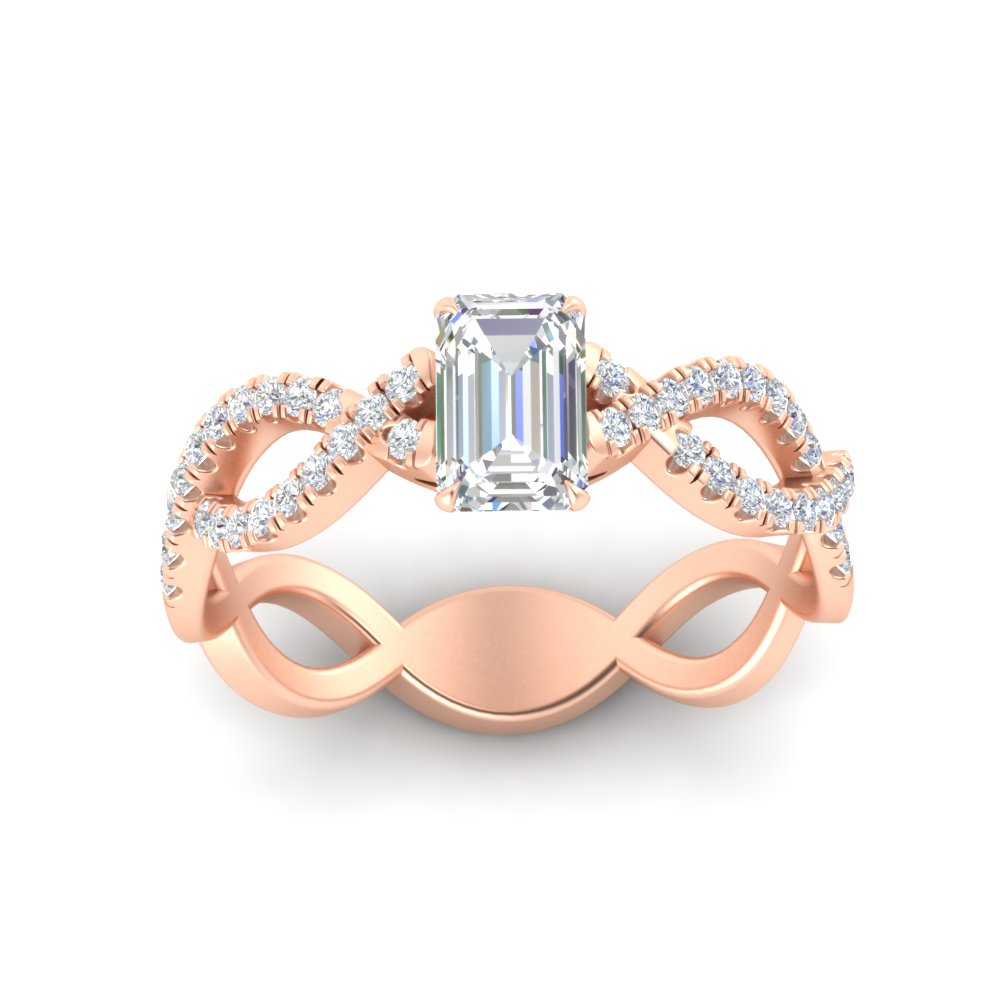 Emerald Cut Infinity Twist Luxe Engagement Ring – Fascinating Diamonds