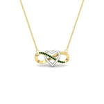 Load image into Gallery viewer, infinity-emerald-two-tone-pendant-necklace-in-FDPD11206GEMGR-NL-YG.jpg