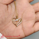 Load image into Gallery viewer, infinity-heart-lab-diamond-pendant-in-yellow-plated-silver