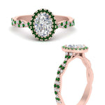 Load image into Gallery viewer, infinity-oval-halo-diamond-engagement-ring-with-emerald-in-rose-gold-FD9126OVRGEMGRANGLE3-NL-RG_45125c5f-890b-4fc6-ad9c-b0c58aa77556?v=1757924932