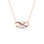 Load image into Gallery viewer, infinity-pink-sapphire-two-tone-pendant-necklace-in-FDPD11206GSADRPI-NL-RG.jpg