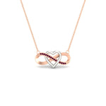 Load image into Gallery viewer, infinity-pink-sapphire-two-tone-pendant-necklace-in-FDPD11206GSADRPI-NL-RG.jpg