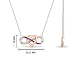 Load image into Gallery viewer, infinity-pink-sapphire-two-tone-pendant-necklace-in-FDPD11206GSADRPI-NL-WG.jpg