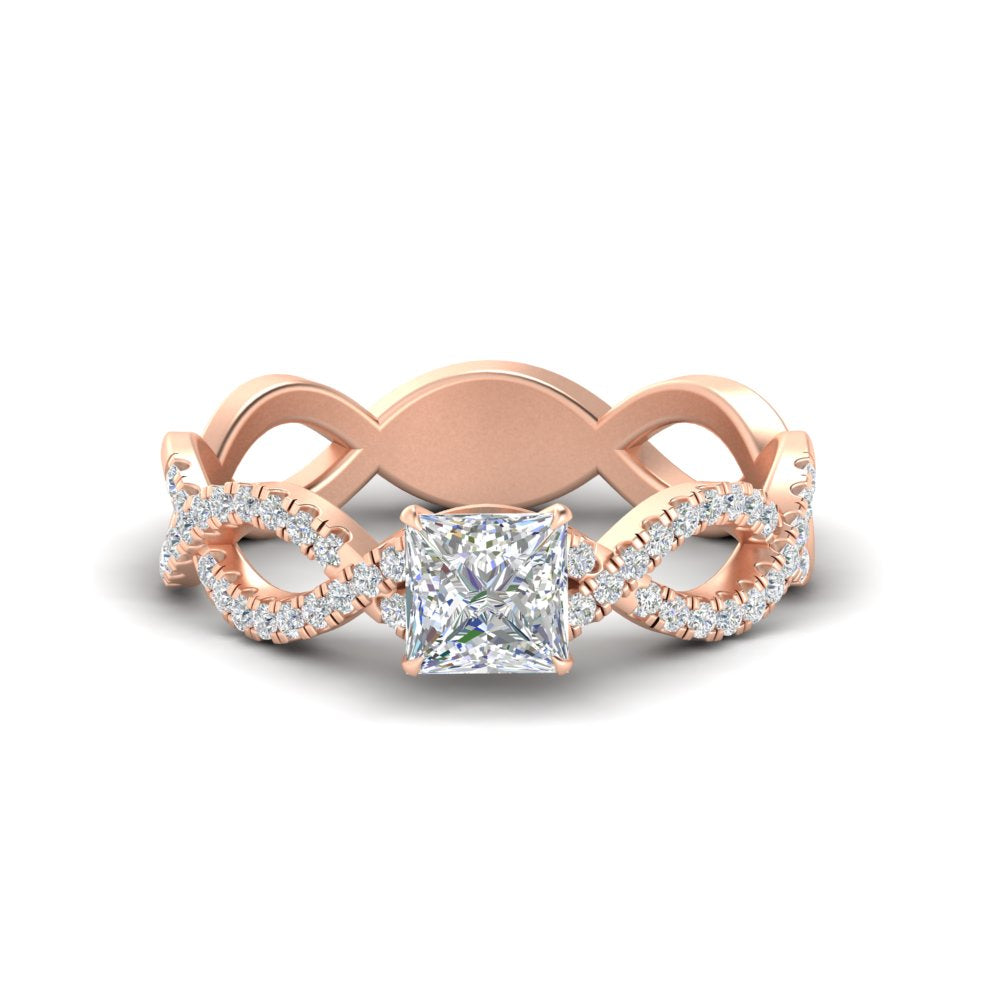 Princess Cut Infinity Twist Luxe Engagement Ring – Fascinating Diamonds