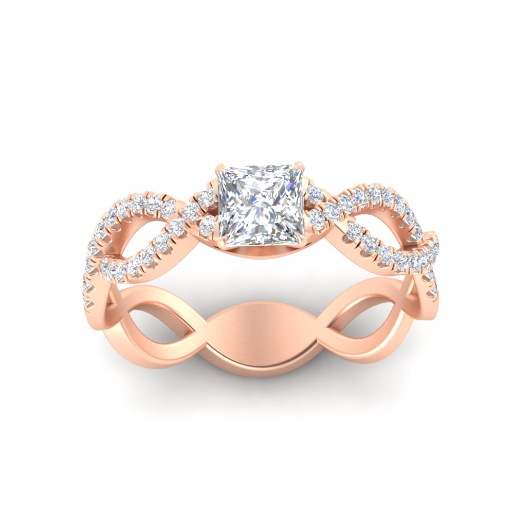 Princess Cut Infinity Twist Luxe Engagement Ring – Fascinating Diamonds