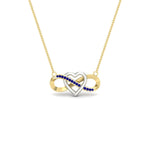 Load image into Gallery viewer, infinity-sapphire-two-tone-pendant-necklace-in-FDPD11206GSABL-NL-YG.jpg